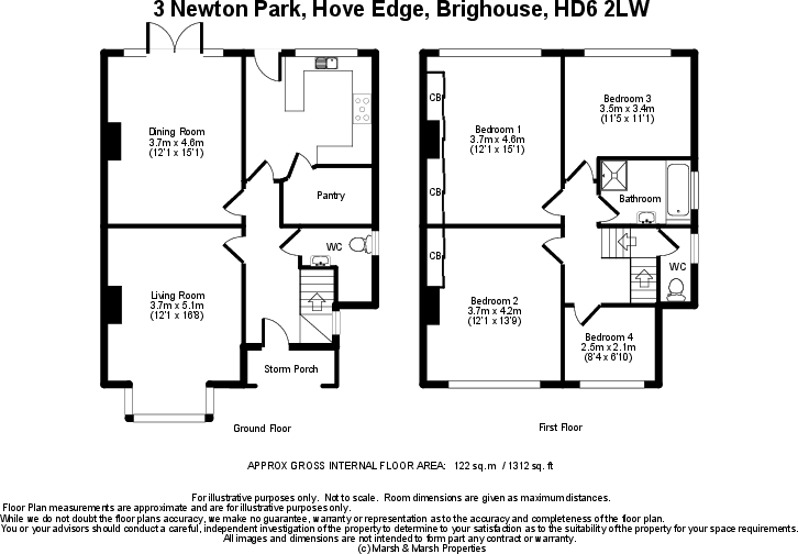 3 Newton Park, Hove Edge, Brighouse, HD6 2LW floorplan