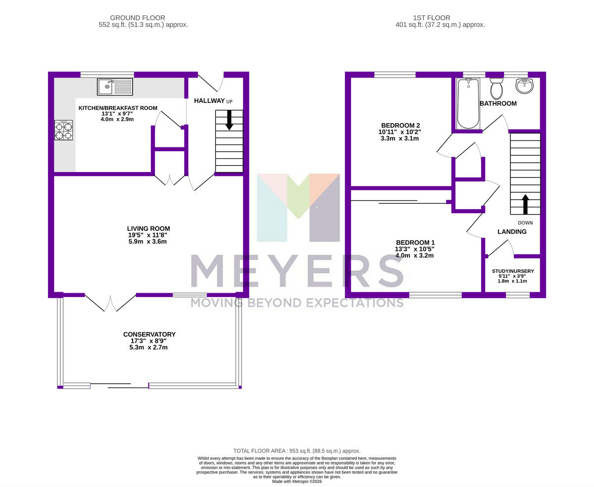 Noble Close, Bournemouth, BH11 8QY floorplan