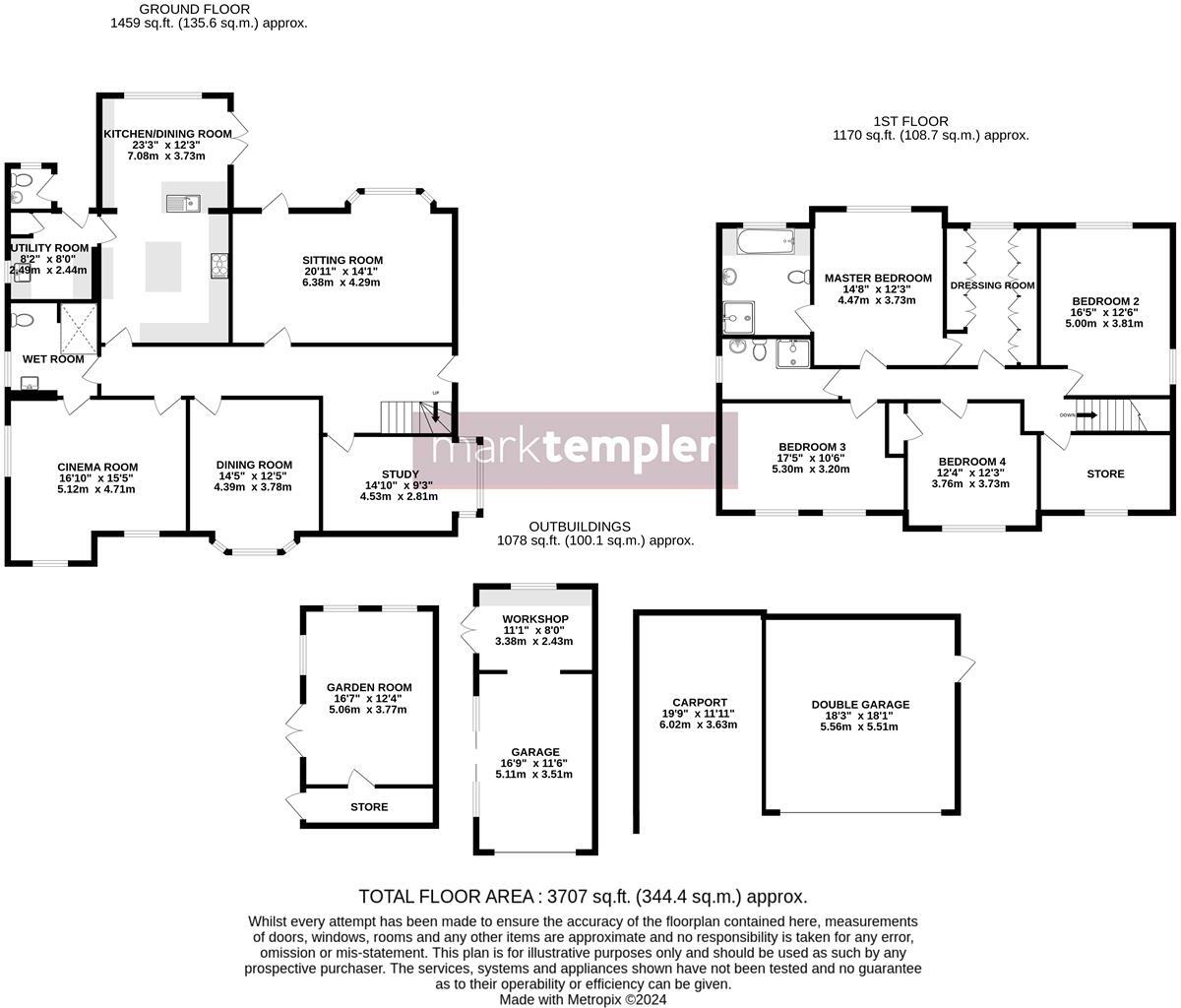 Spacious 1930s home in Tickenham with views floorplan