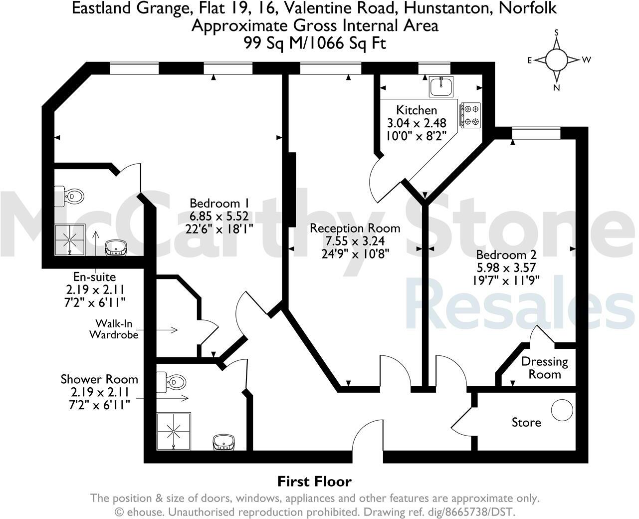 19 Eastland Grange, 16 Valentine Road, Hunstanton, Norfolk, PE36 5FA floorplan