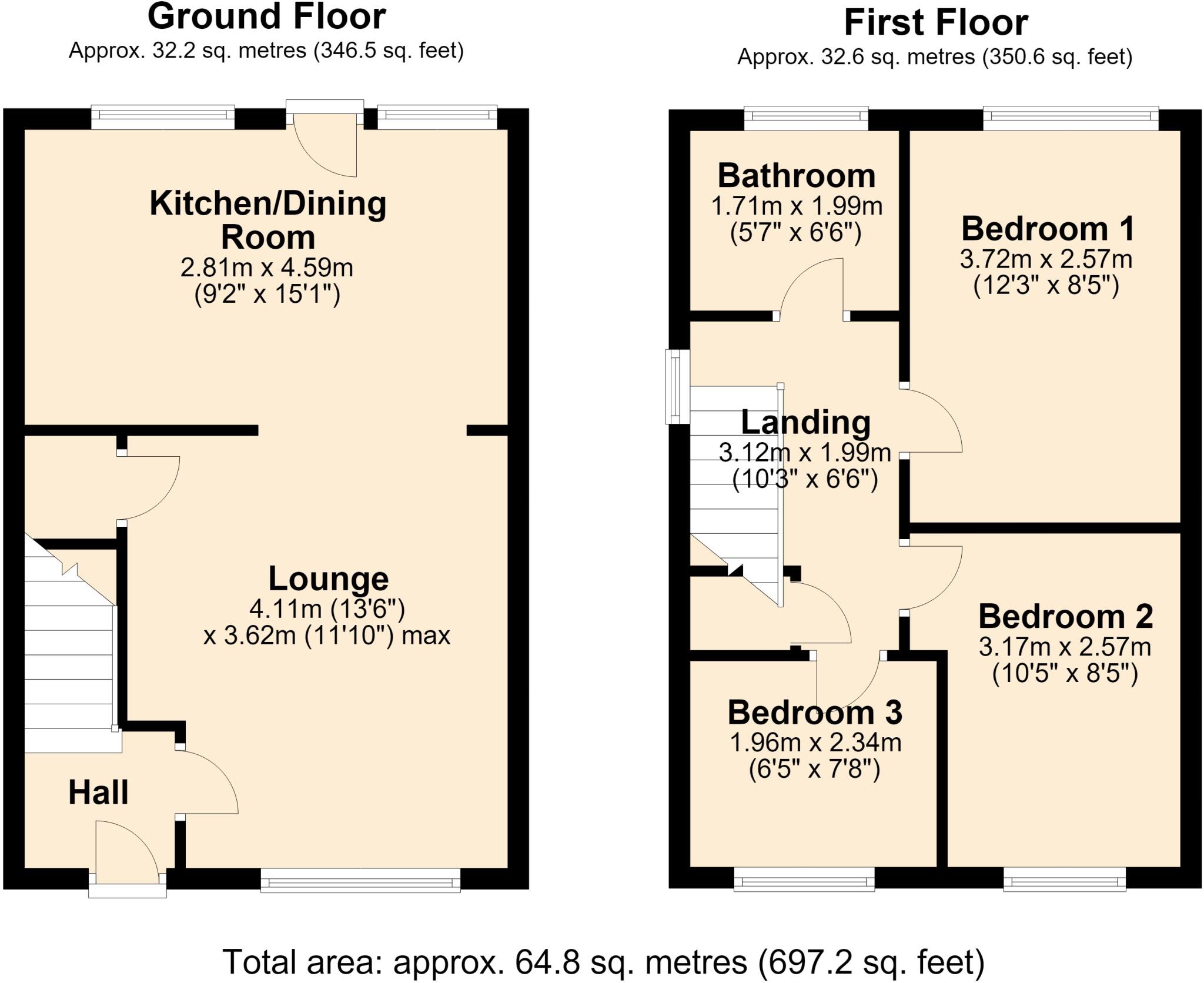 Daneswood Avenue, Whitworth, Rochdale, Lancashire, OL12 floorplan
