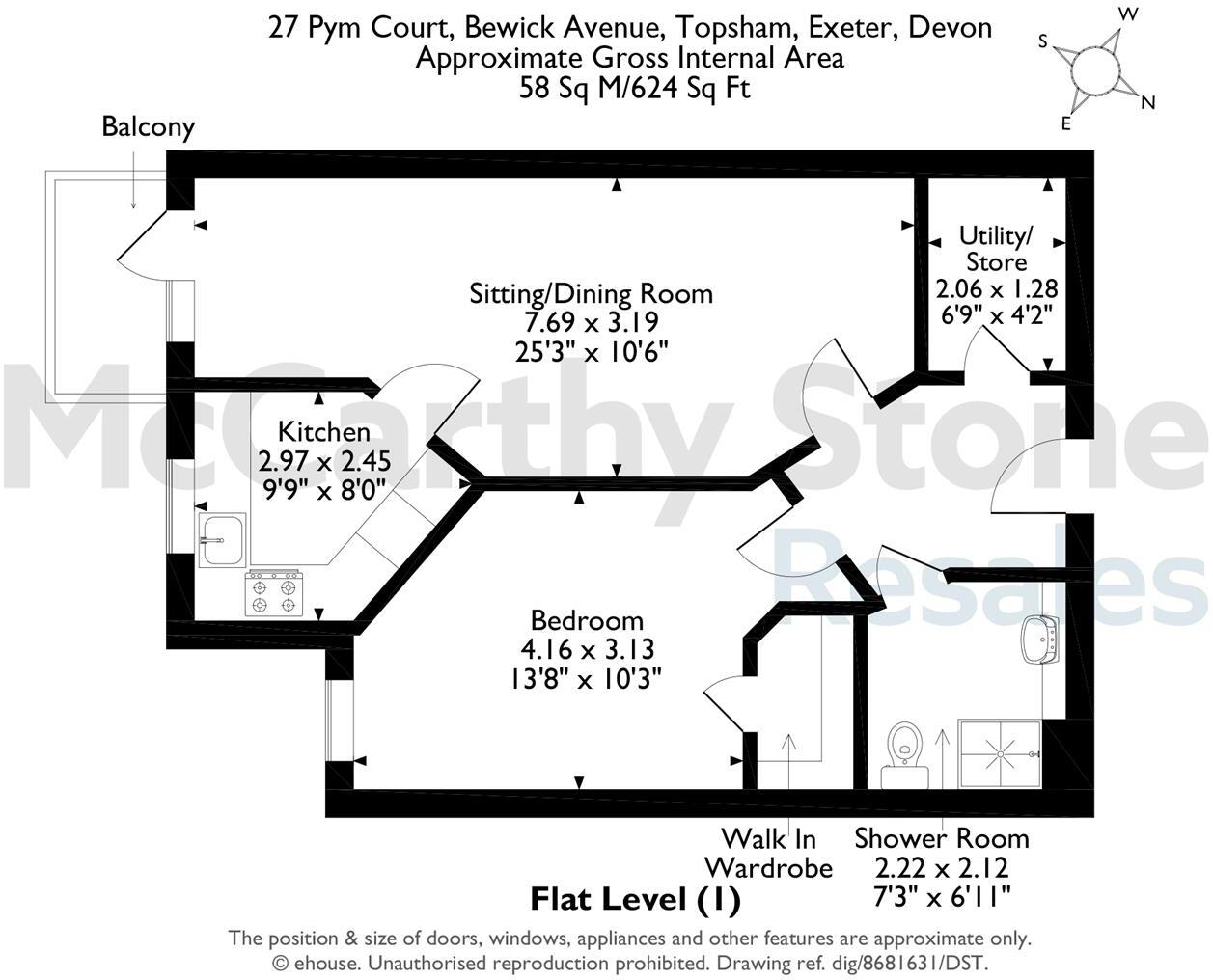 Pym Court, Bewick Avenue, Topsham, Exeter, EX3 0FR floorplan