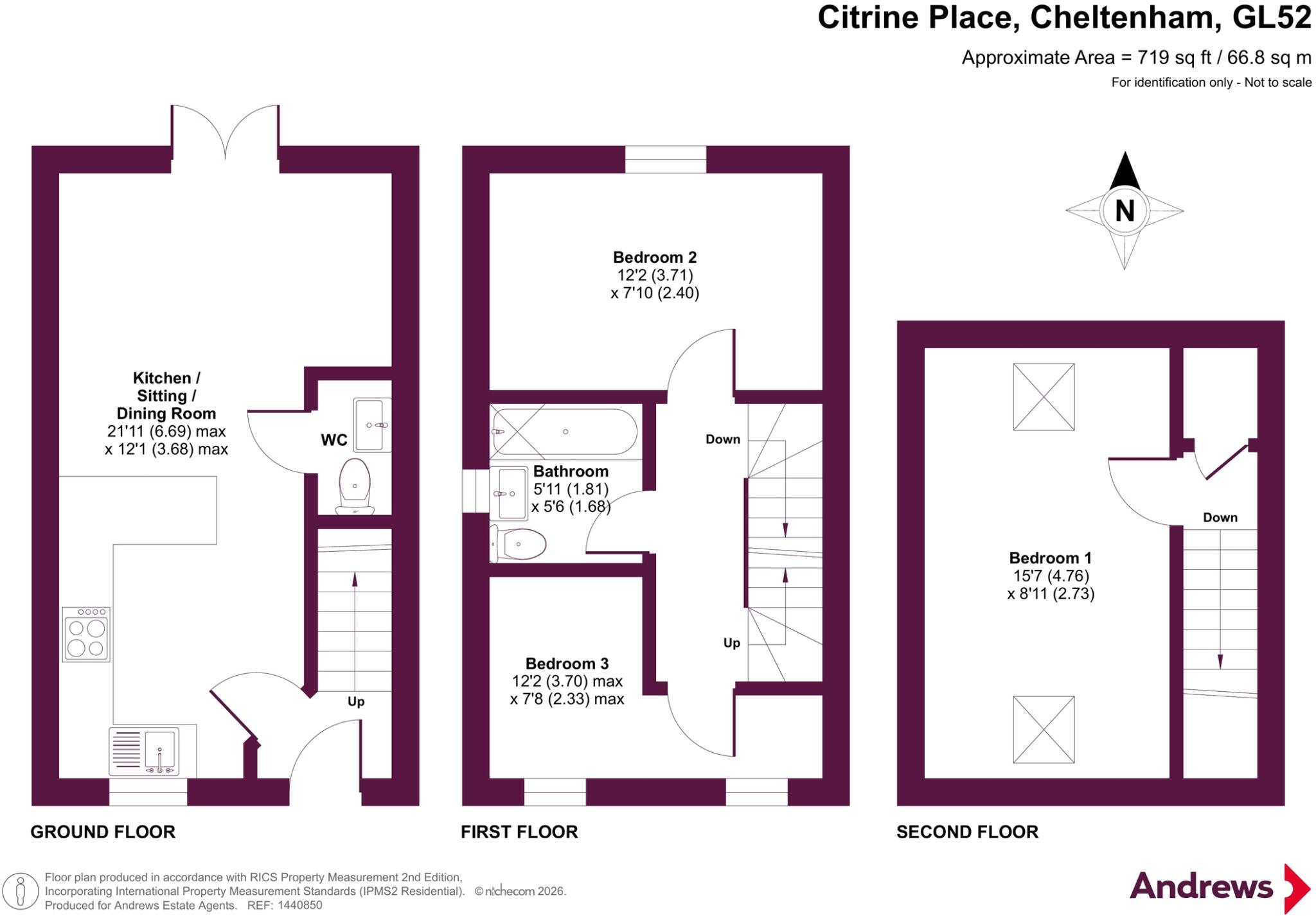 Citrine Place, Bishops Cleeve, Cheltenham, Gloucestershire, GL52 floorplan