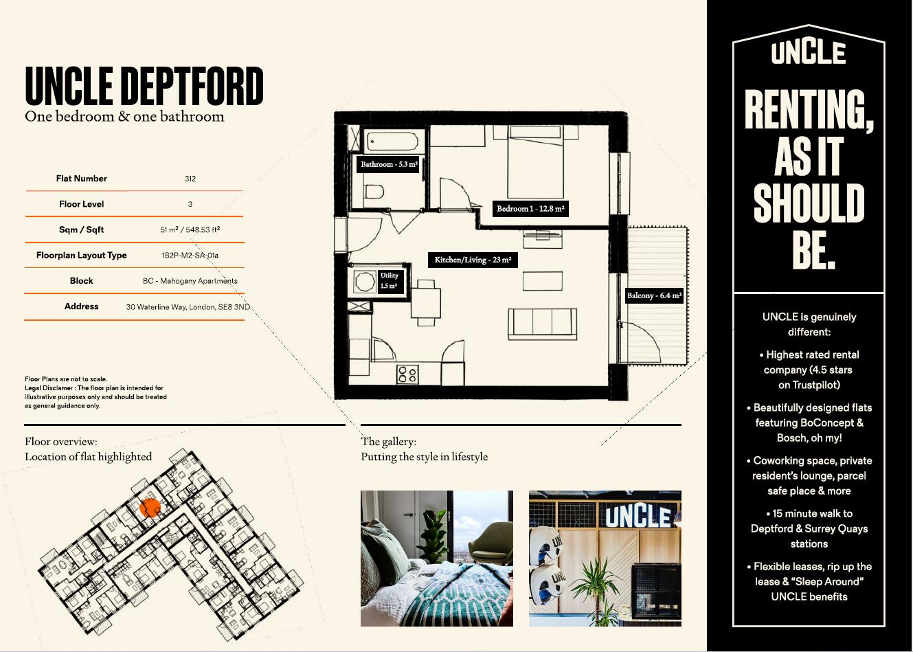 UNCLE Deptford, 30 Waterline Way, London, SE8 floorplan