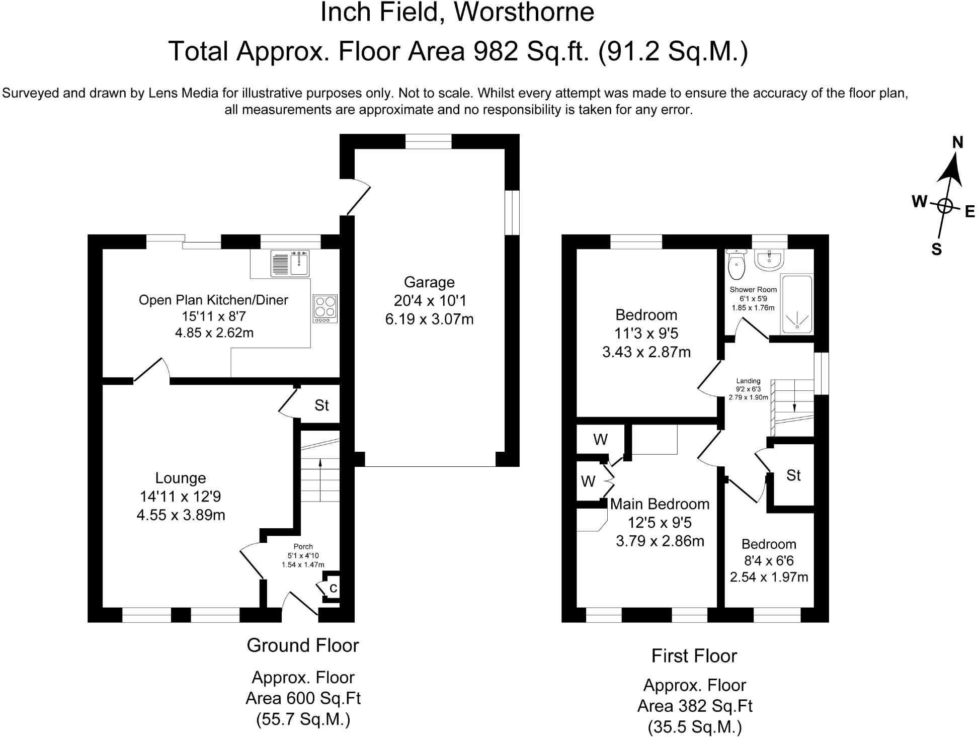 Inchfield, Worsthorne floorplan