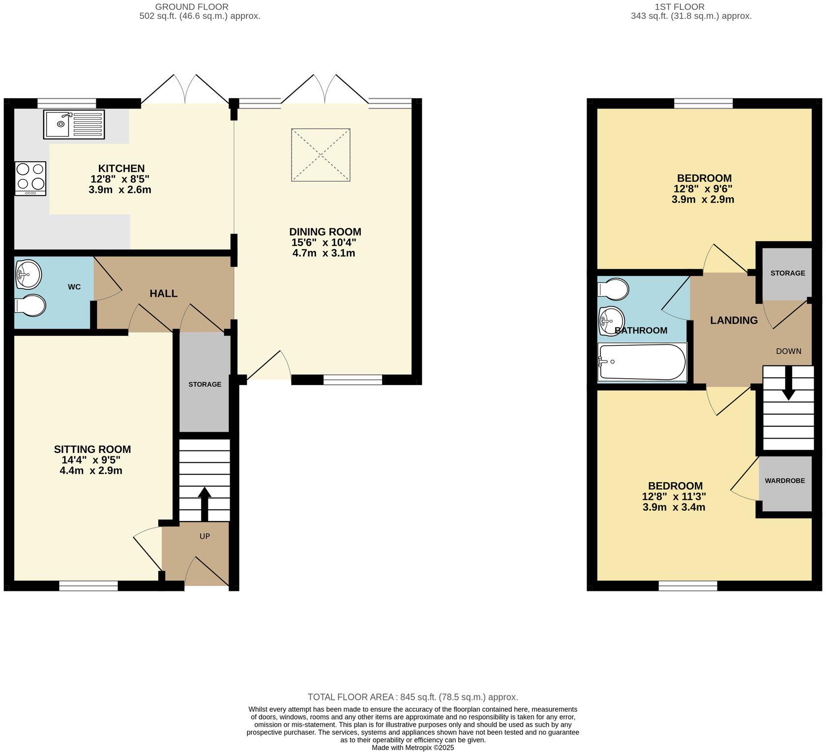 52, Deane Drive, Whittington, WR5 floorplan