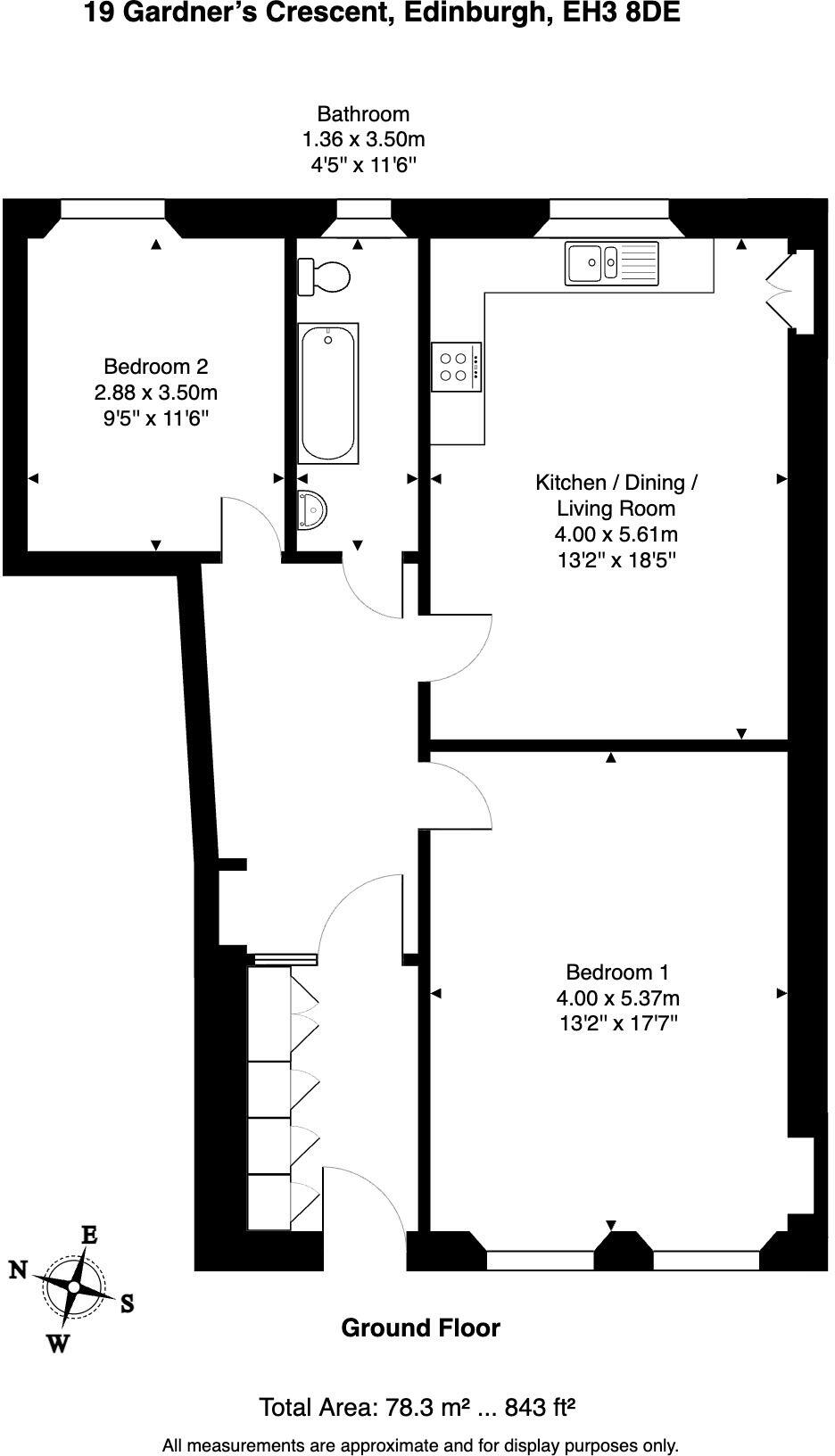 Gardner's Crescent, Edinburgh, EH3 floorplan