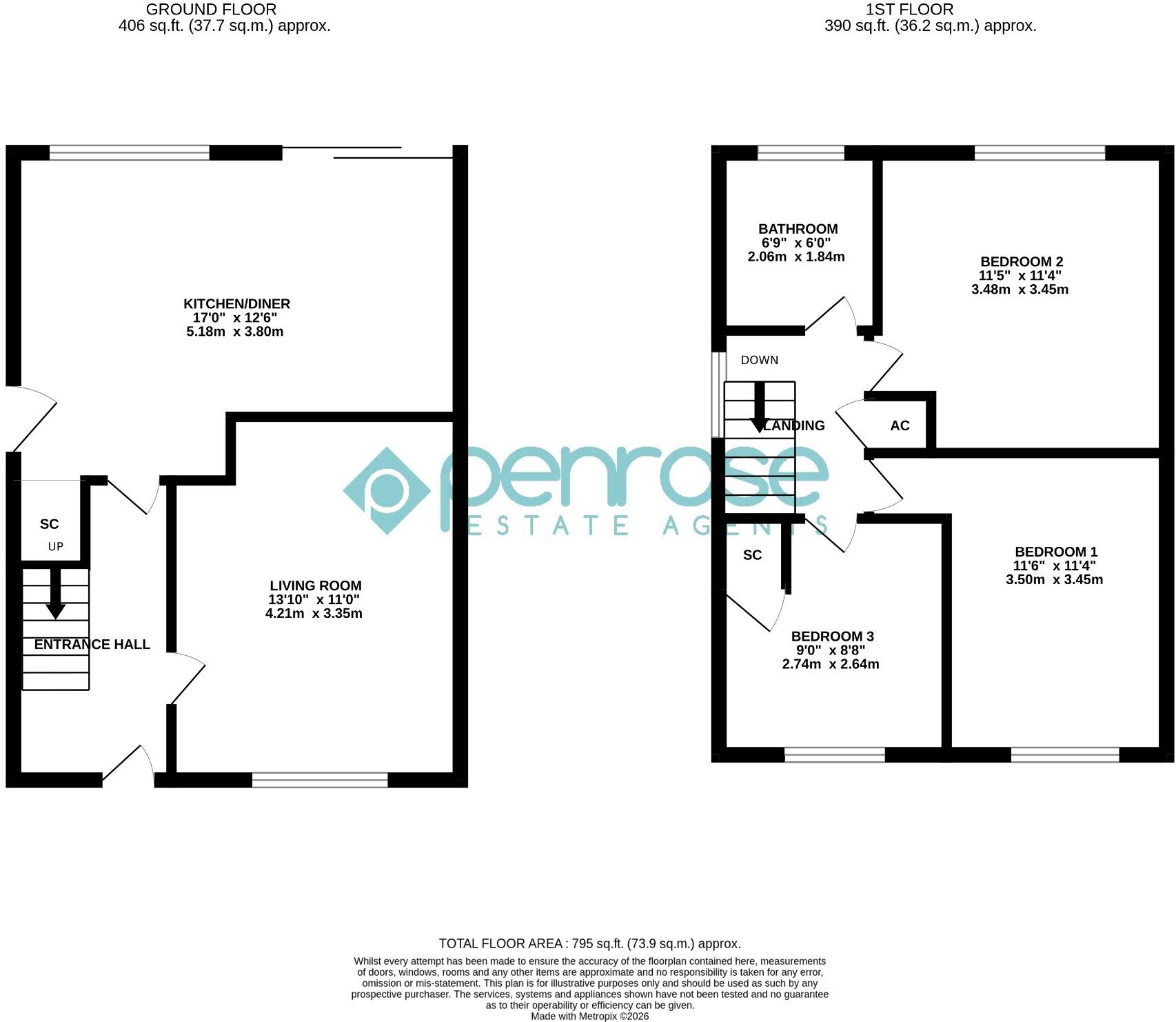 Ventnor Gardens, Luton, Bedfordshire, LU3 3SL floorplan