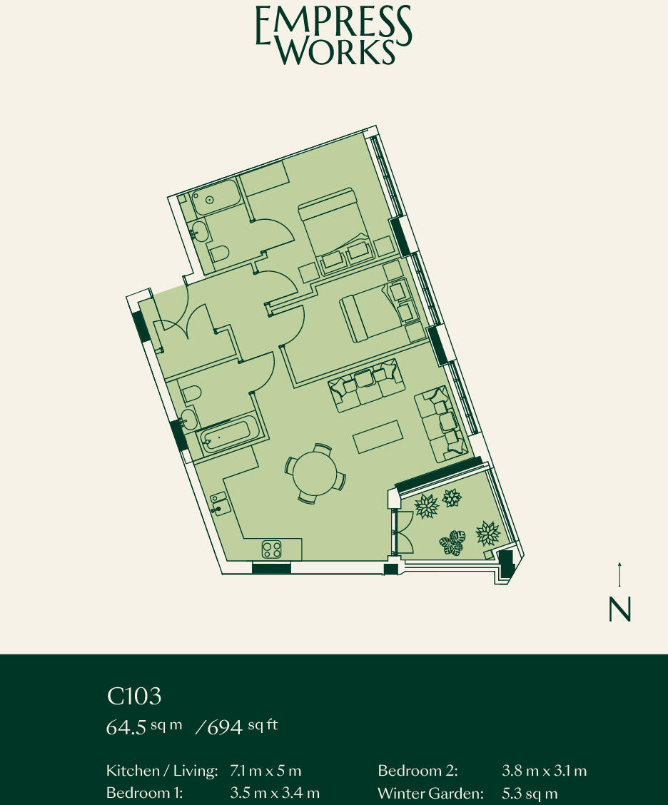 Empress Works, E2 floorplan