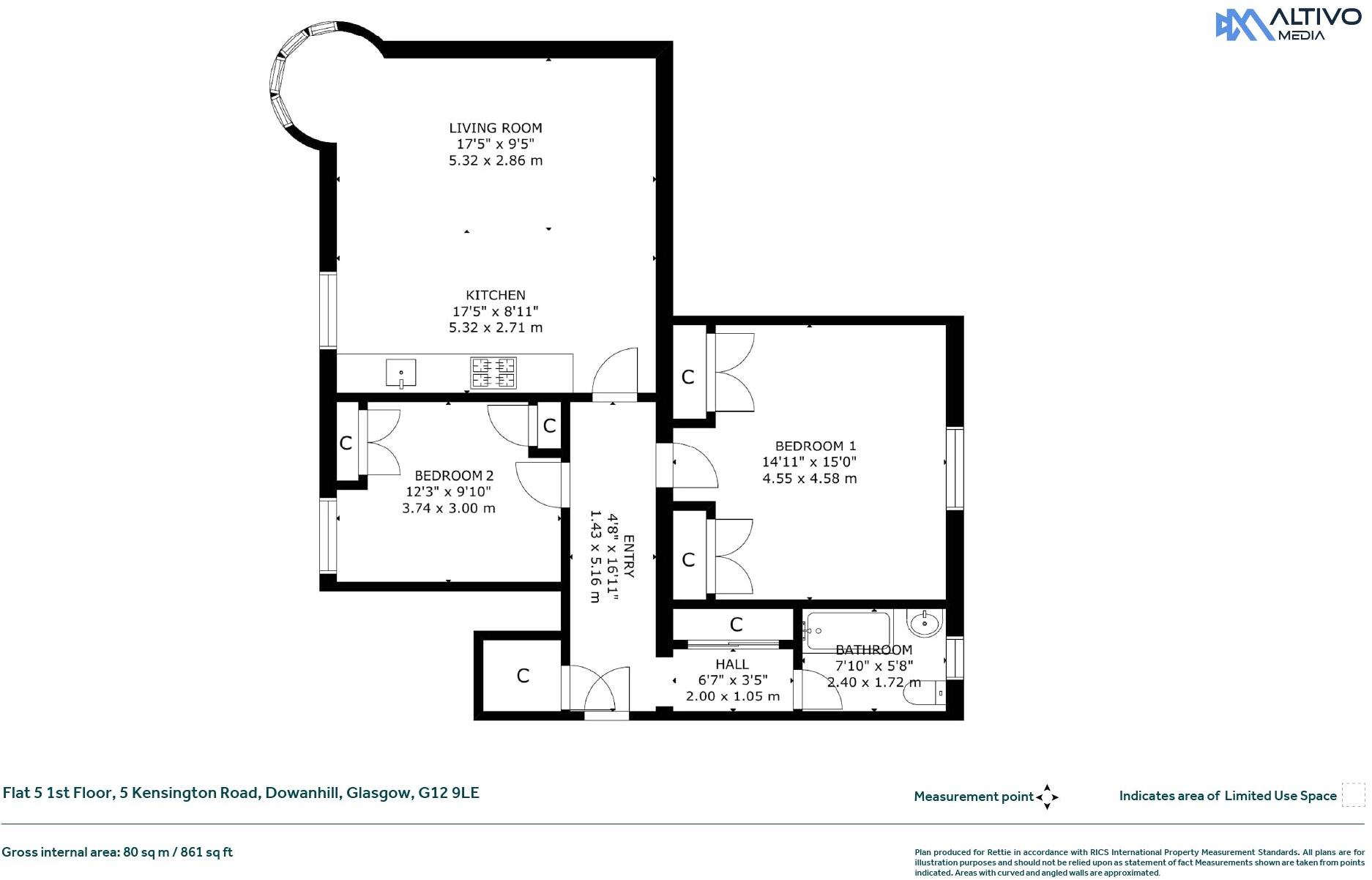 Kensington Road, Dowanhill, Glasgow floorplan