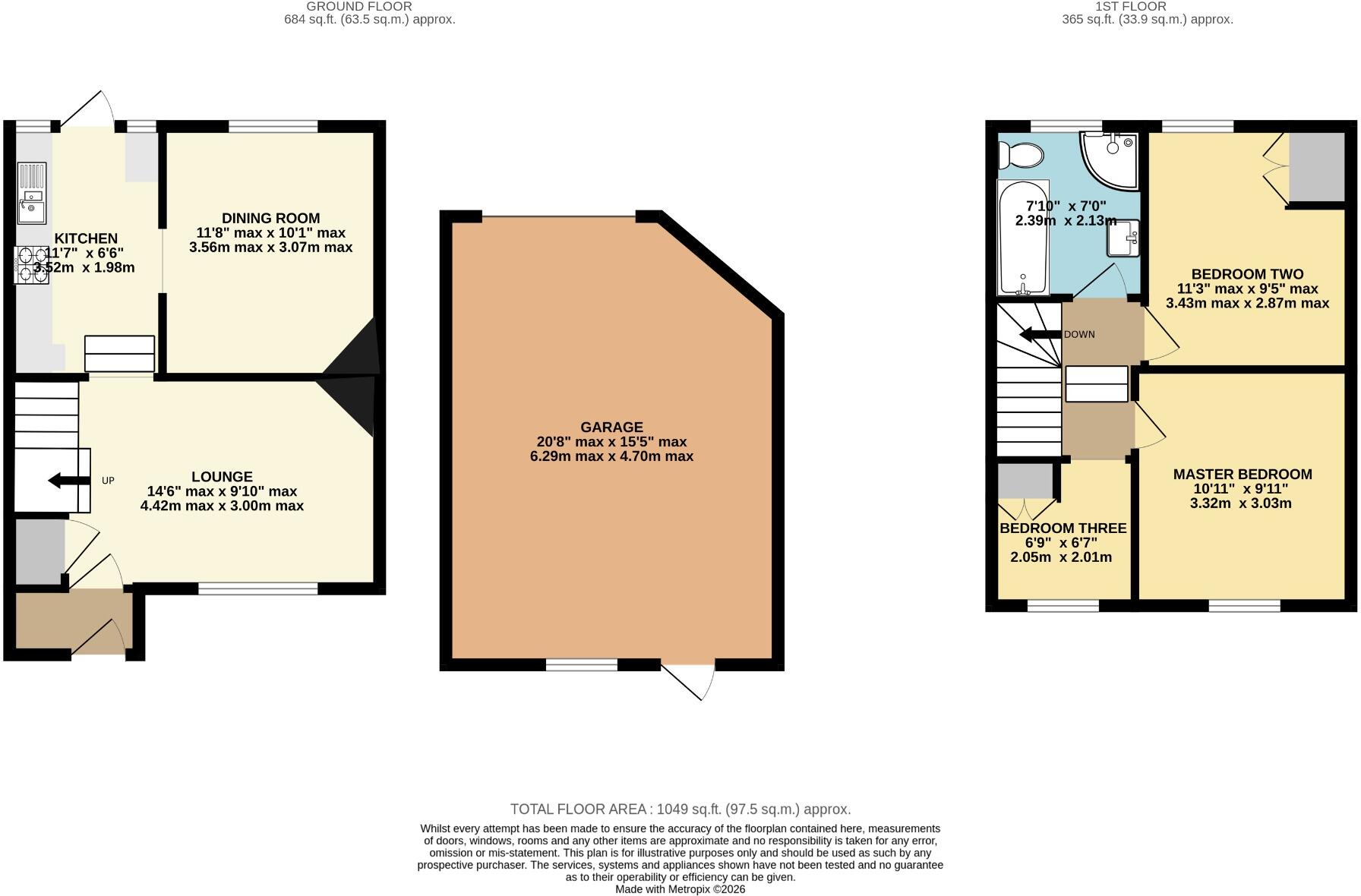 Itchen! Two Reception Rooms! Detached Garage! Driveway Parking! floorplan