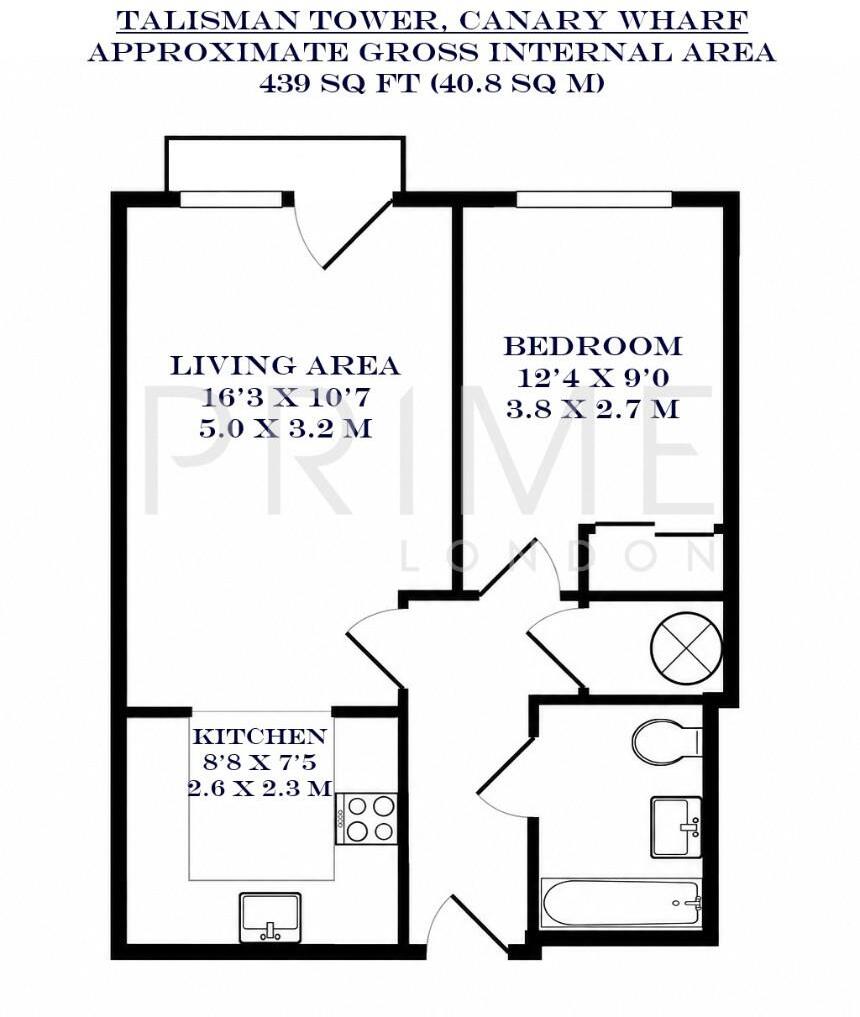 Talisman Tower, Lincoln Plaza, Canary Wharf floorplan