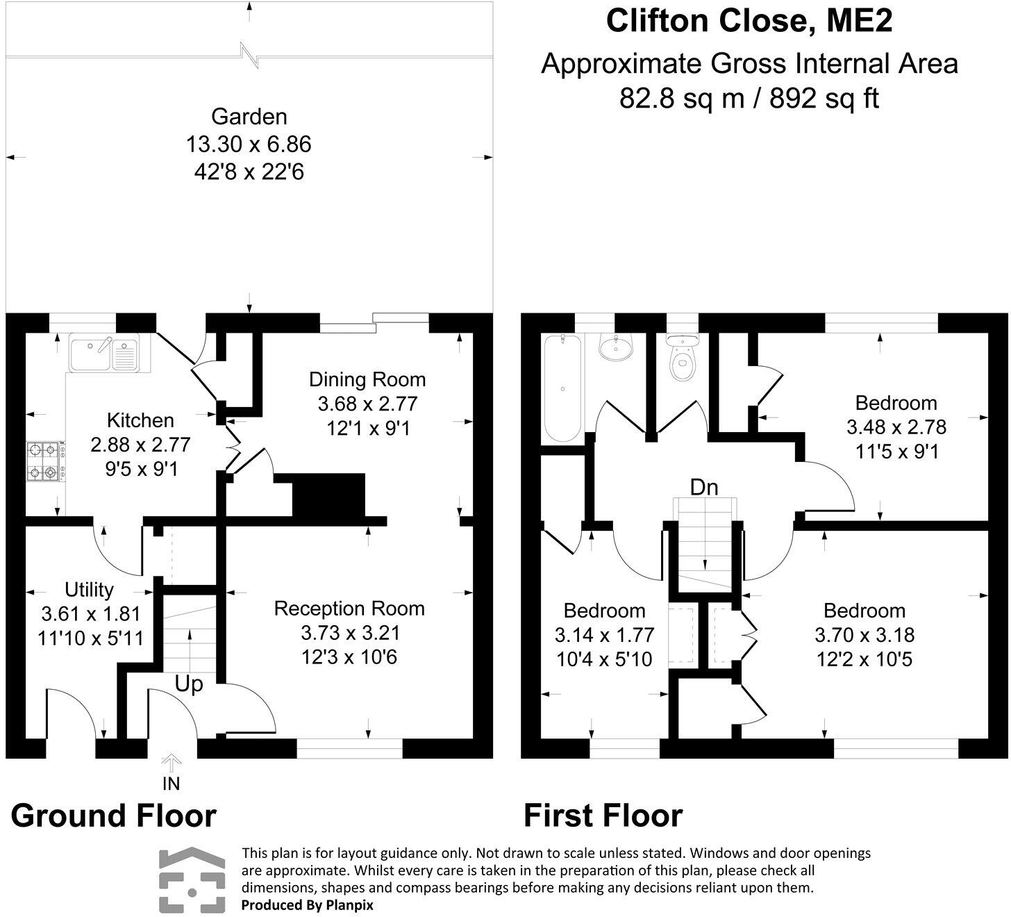 Clifton Close, Rochester, Kent, ME2 floorplan