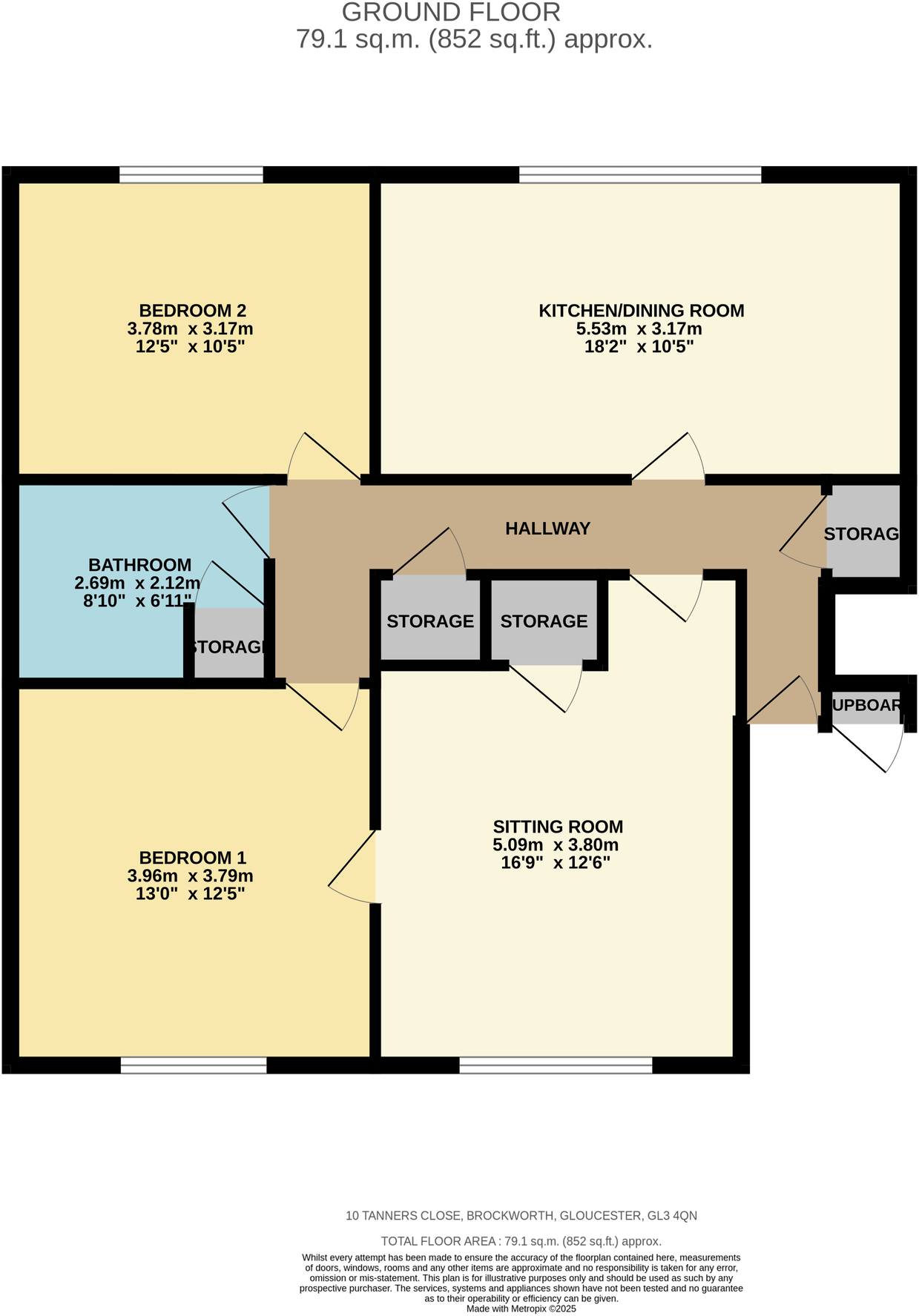Tanners Close, Brockworth, Gloucester, GL3 4QN floorplan
