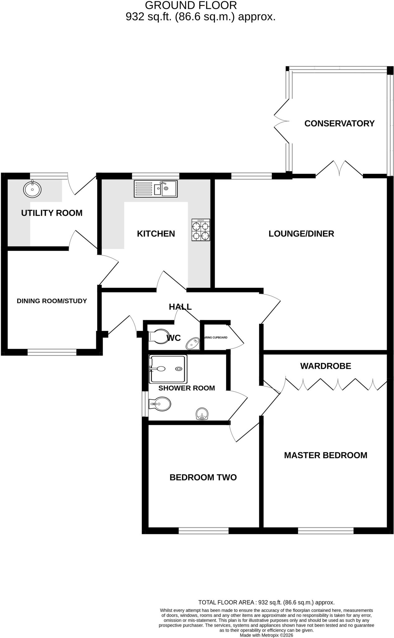 Dening Close, Chard, Somerset, TA20 floorplan