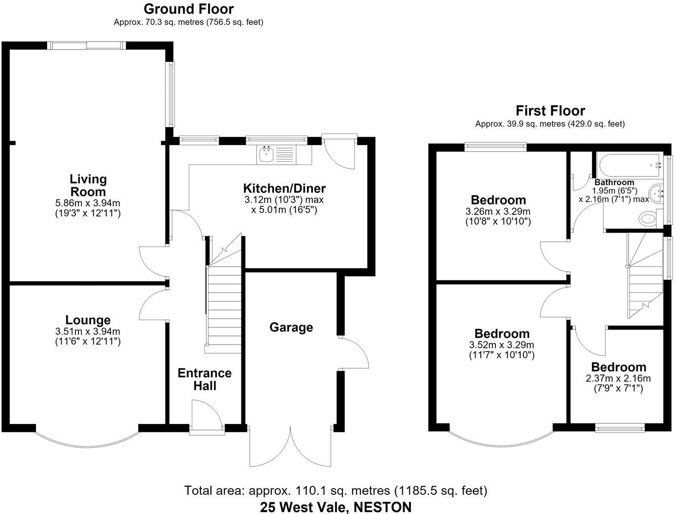 West Vale, Neston, Cheshire floorplan