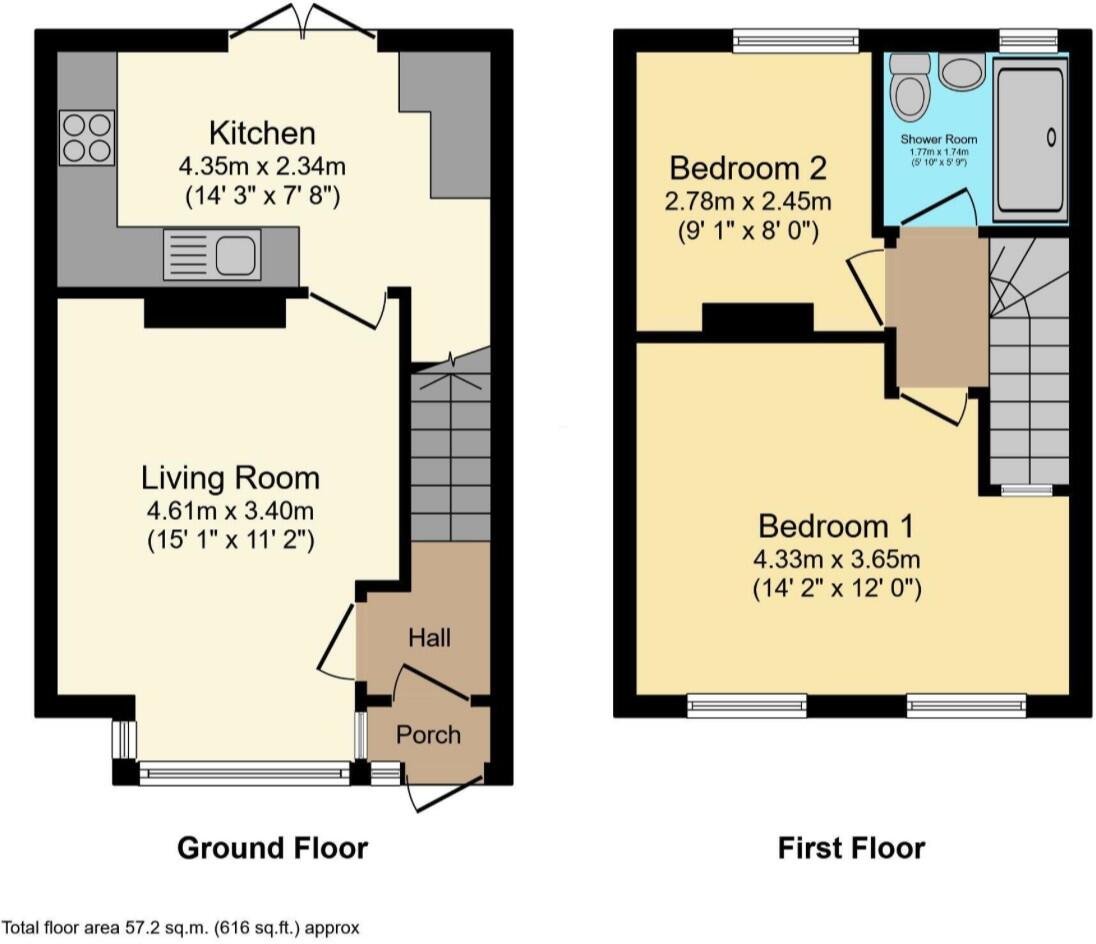 92 Caldecott Road, Manchester, Greater Manchester, M9 0PZ floorplan
