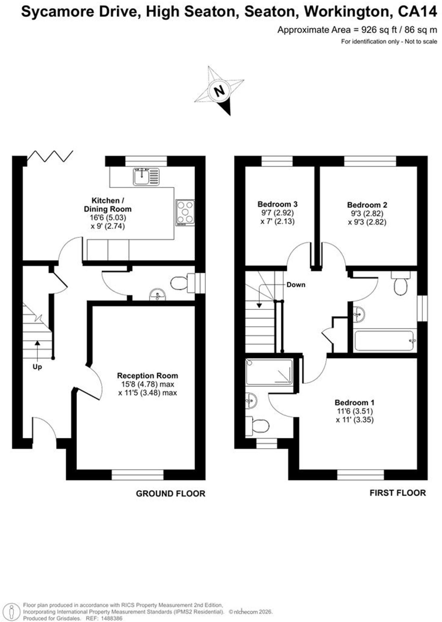 Sycamore Drive, Seaton, CA14 floorplan