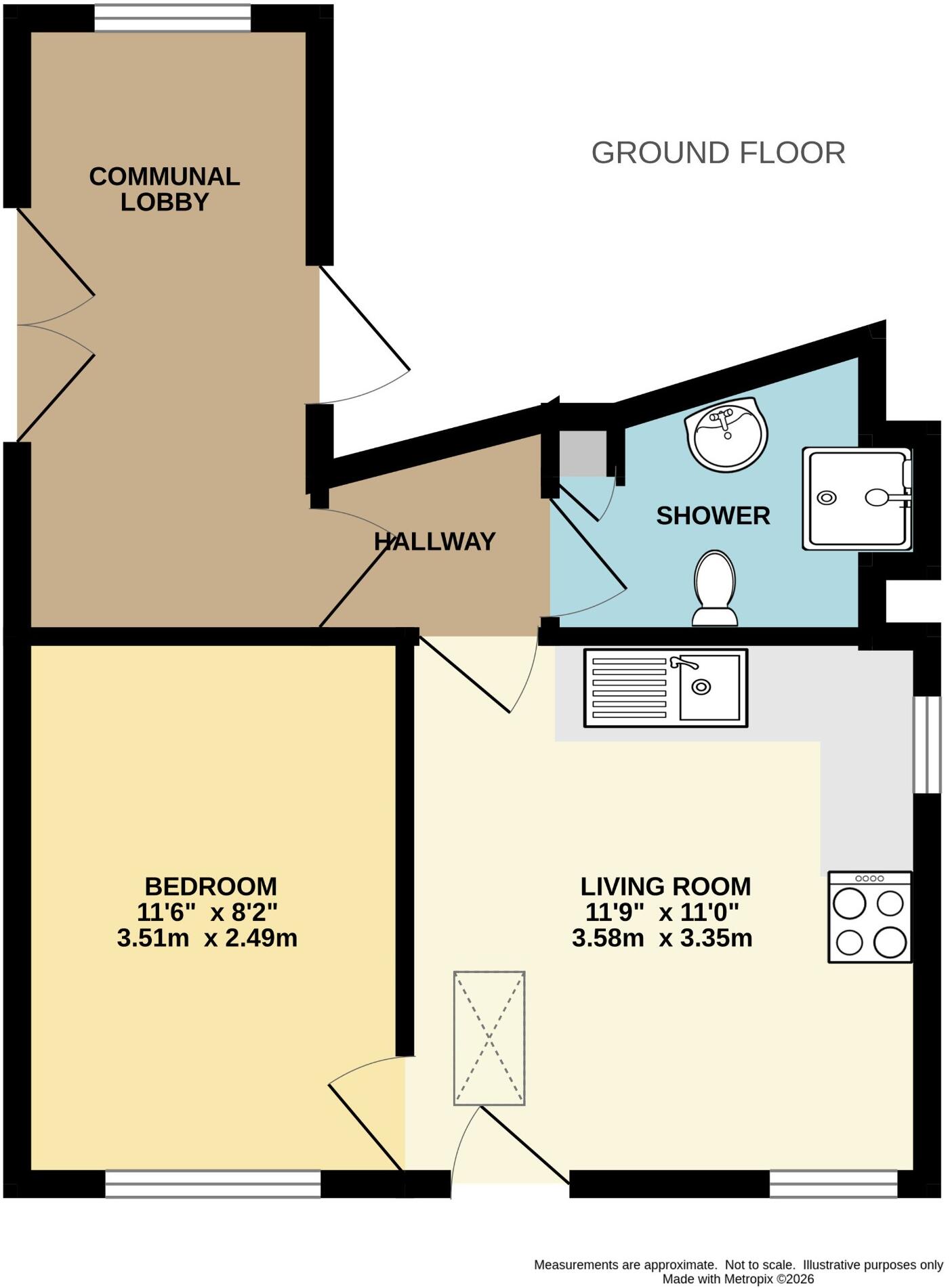 Flat 1a, 17 St. Hildas Terrace, Whitby, North Yorkshire, YO21 3AE floorplan