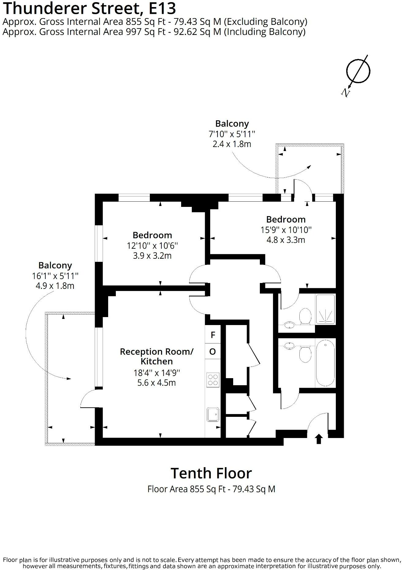 14,John Charles Tower, Thunderer Street, London, E13 floorplan