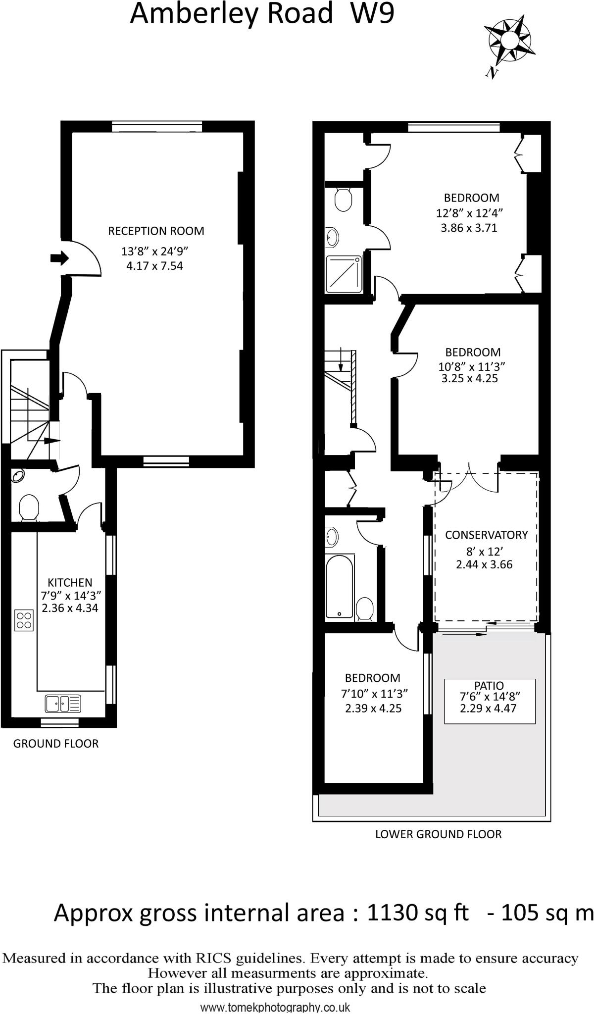 Amberley Road - Three Bed Duplex / Garden floorplan