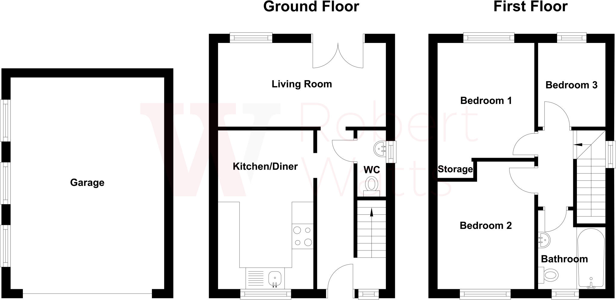 Whinmore Gardens, Gomersal, Cleckheaton, West Yorkshire, BD19 floorplan