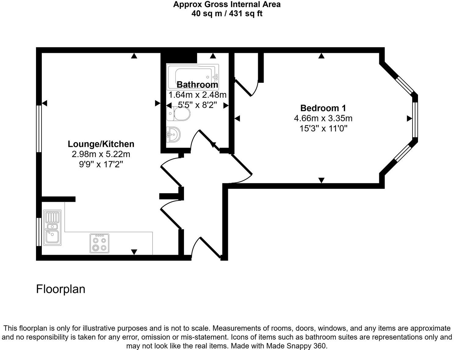 1/2, 38 Knoxville Road, KA25 7EB floorplan