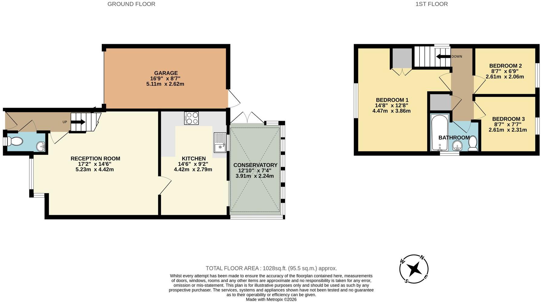 16, Claughton Court, Kidderminster, DY11 floorplan