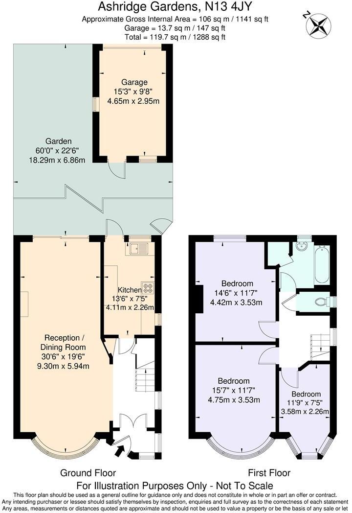 Ashridge Gardens, Palmers Green, N13 floorplan
