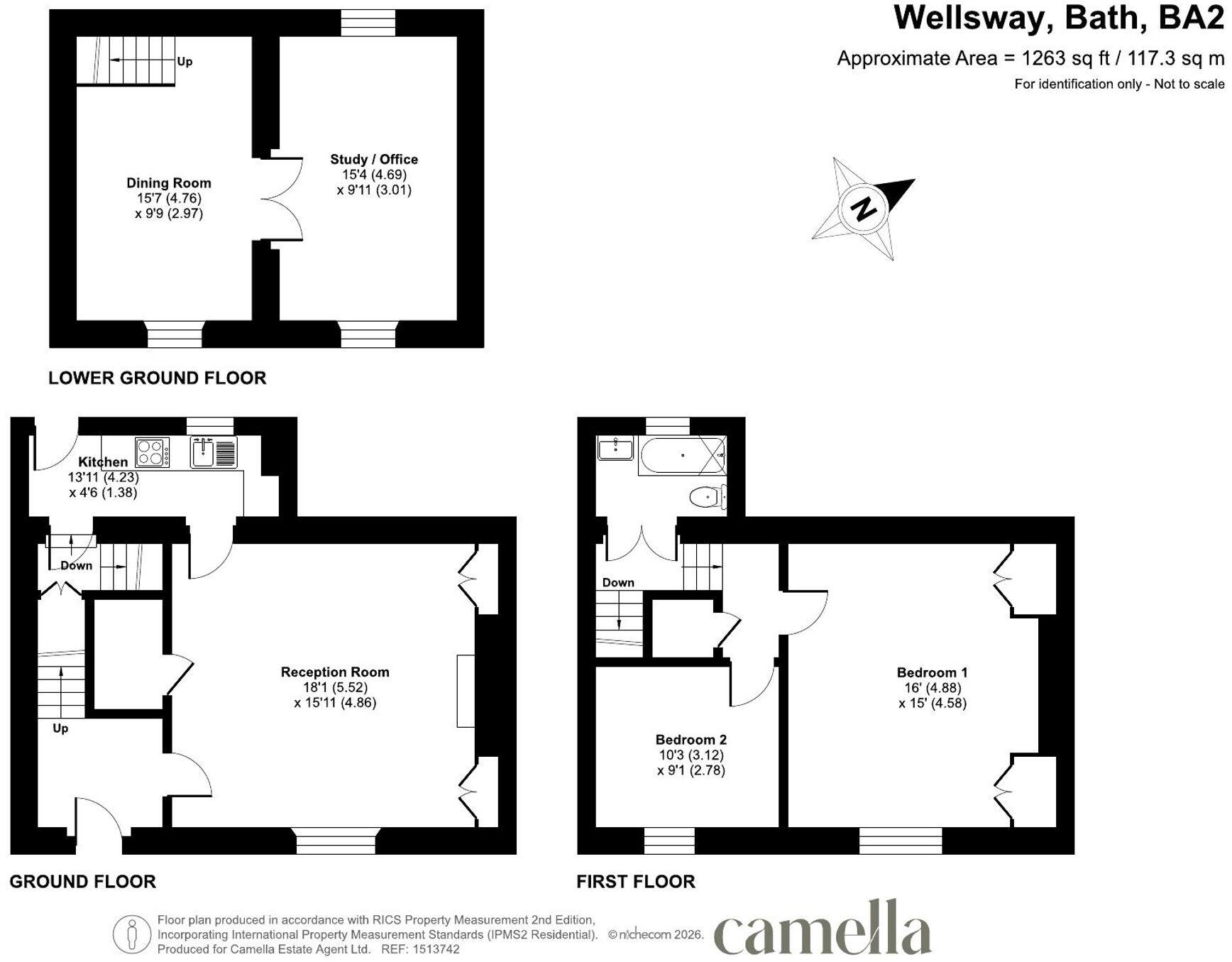 Wellsway, Bath, BA2 floorplan