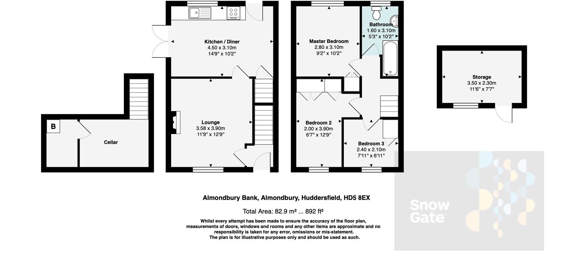 Bank Cottage, Almondbury Bank, Huddersfield HD8 floorplan