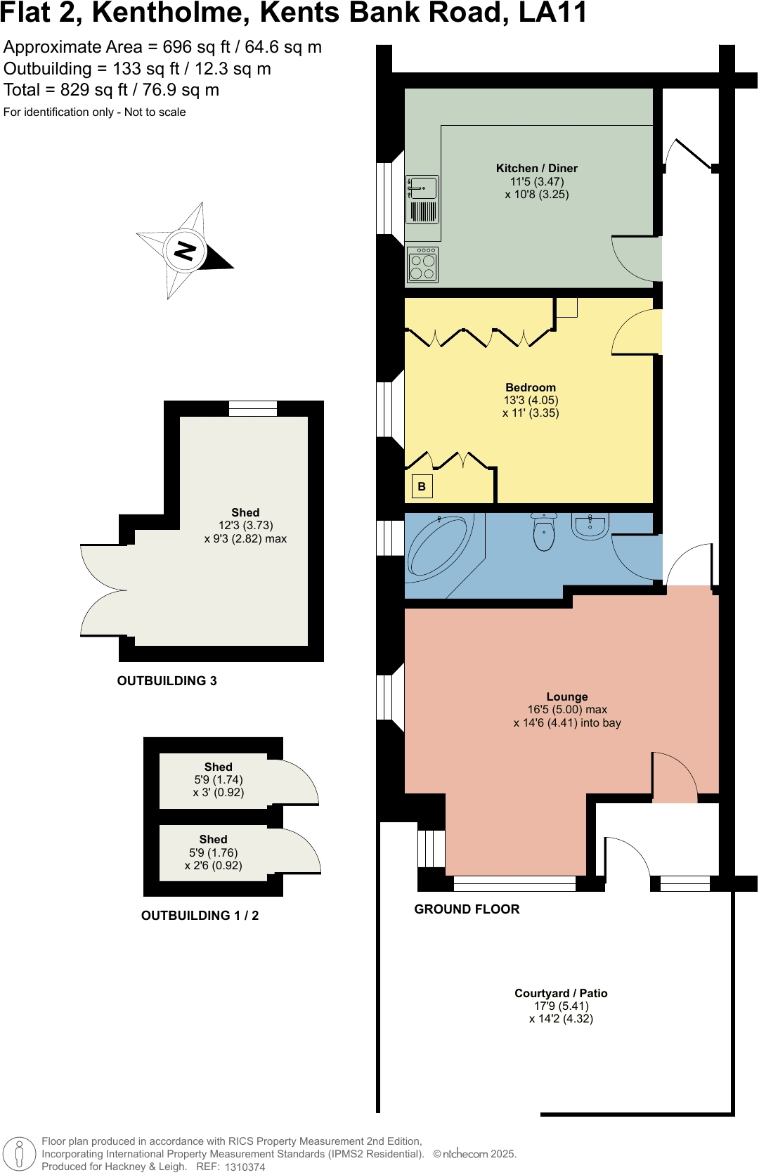 Flat 2 Kentholme, Kents Bank Road, Grange over Sands, LA11 7EY floorplan