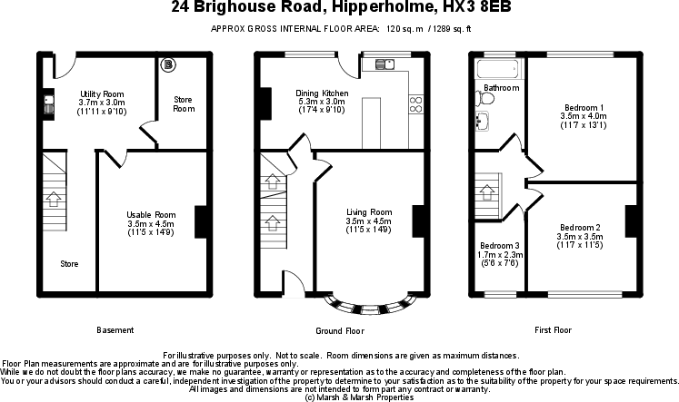 24 Brighouse Road, Hipperholme, HX3 8EB floorplan