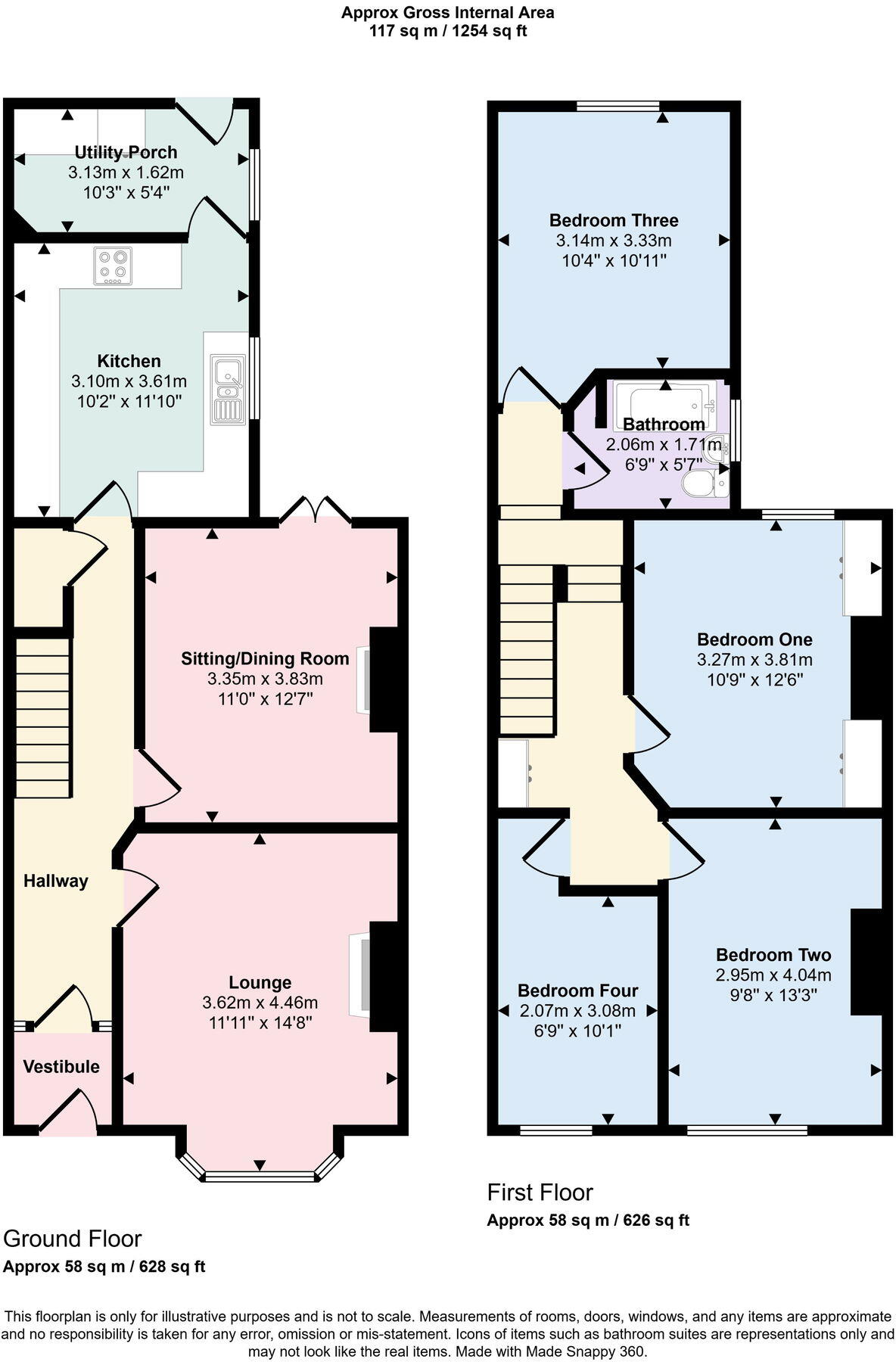 64 Sandy Lane, Prestatyn, Denbighshire, LL19 7SH floorplan