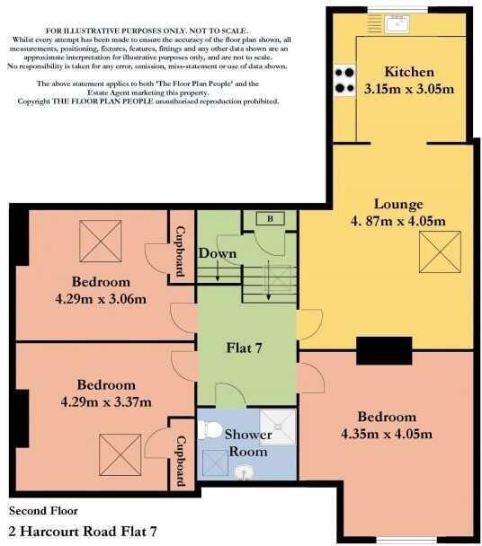 Flat 7, 2 Harcourt Road, Crookesmoor, S10 1DJ floorplan