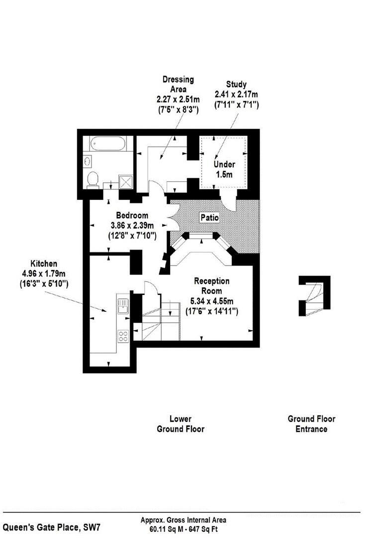 Flat B, 4, Queens Gate Place, London, Royal Borough of Kensington and Chelsea floorplan