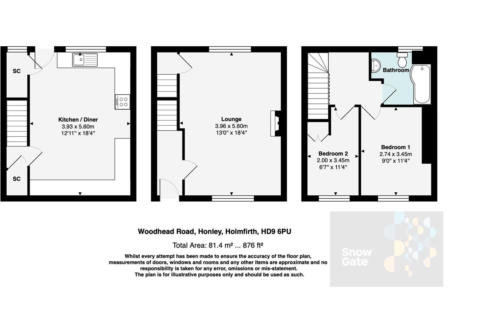 Woodhead Road, Honley HD9 floorplan