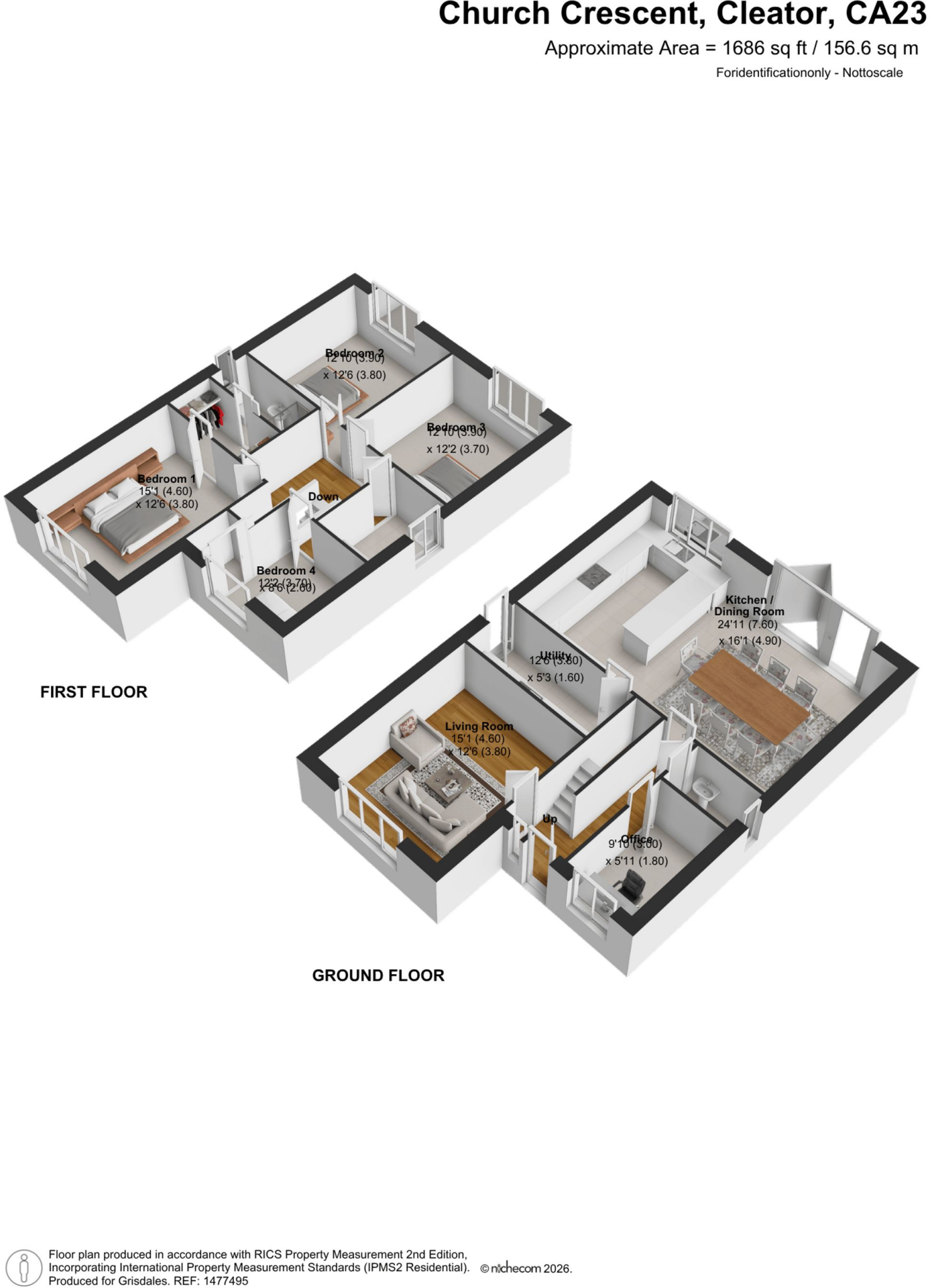 5 Church Crescent, Cleator, CA23 floorplan