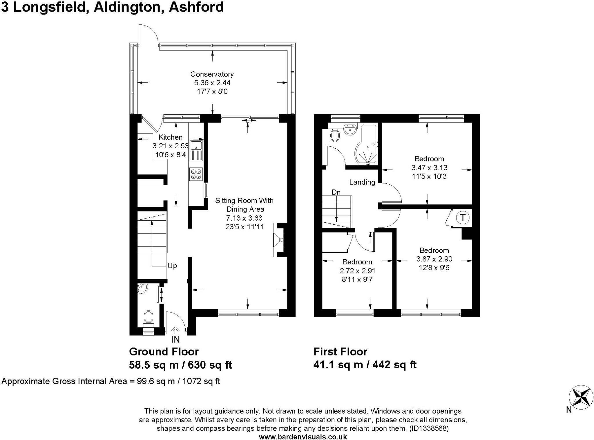 Longsfield, Aldington, Ashford, Kent, TN25 floorplan