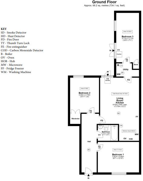 (£130pppw) 91 Bolingbroke Street, Heaton, Newcastle Upon Tyne, NE6 floorplan