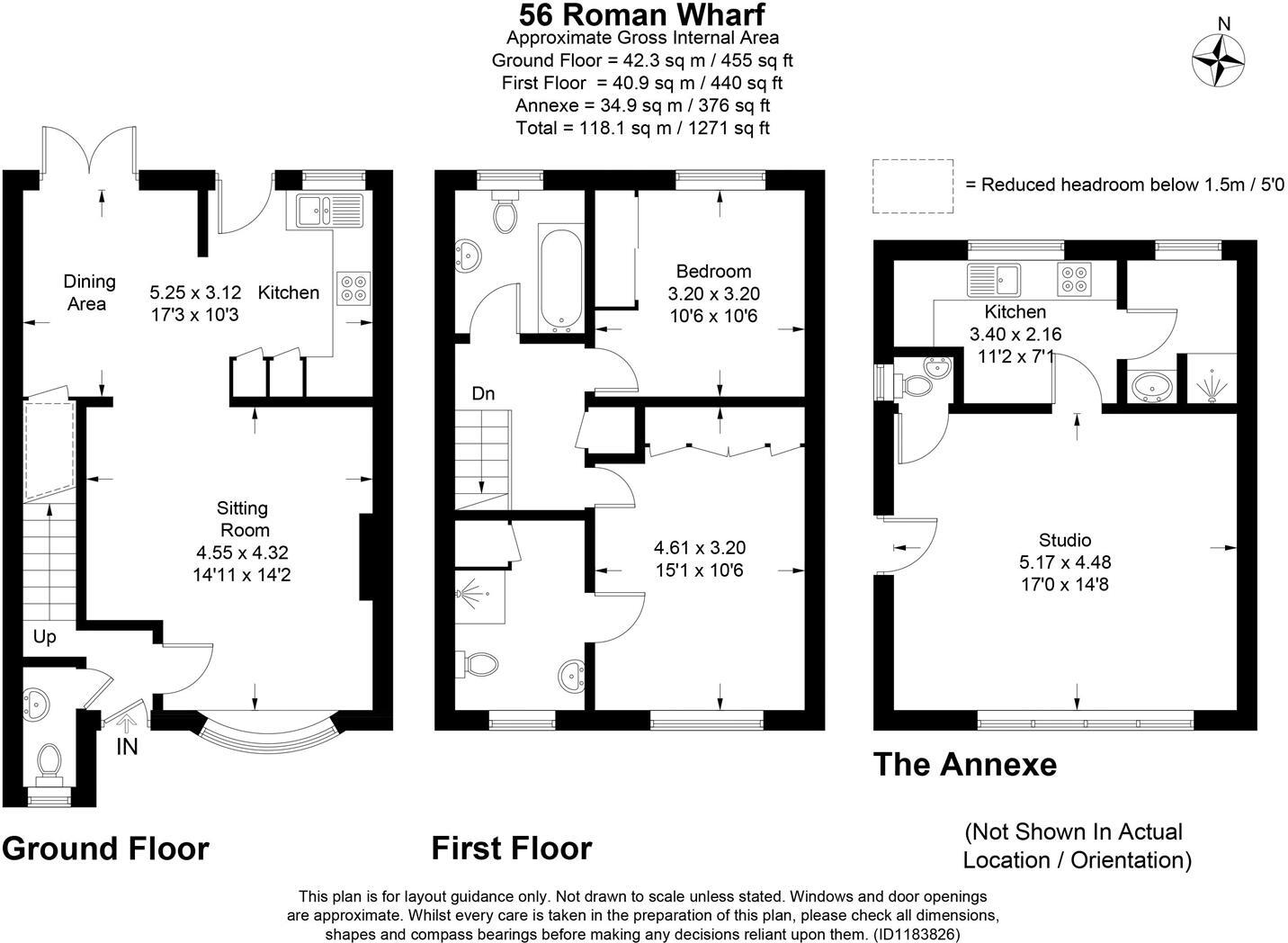 56 Roman Wharf + detached Studio Annex: Lincoln floorplan