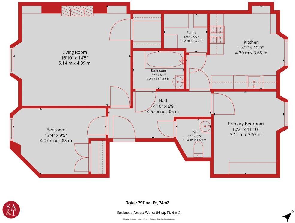 9/4 Mentone Avenue, Portobello, EDINBURGH, EH15 1HZ floorplan