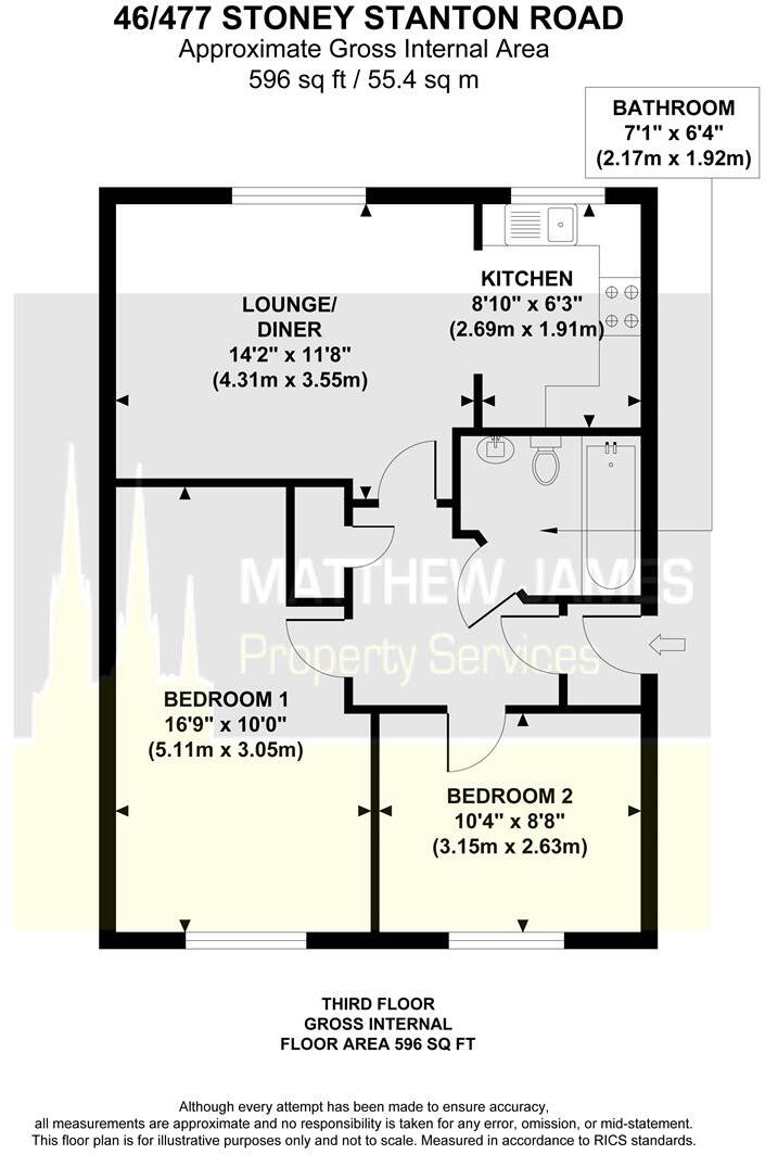 Stoney Stanton Road, Coventry * TWO DOUBLE BEDROOMS * floorplan