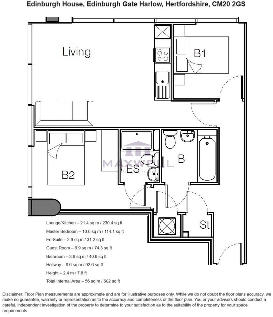 Edinburgh House, Edinburgh Gate, Harlow floorplan