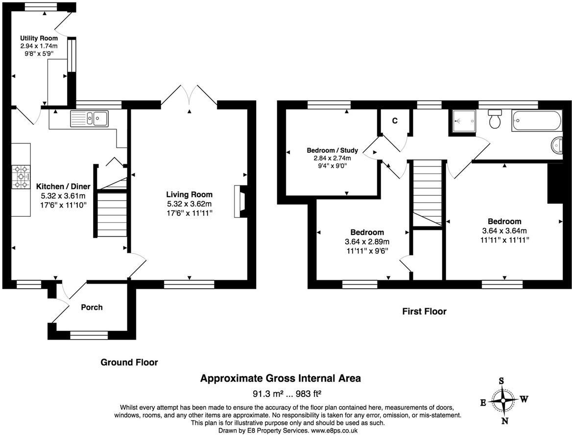 Midway, Middleton Cheney - end of chain floorplan