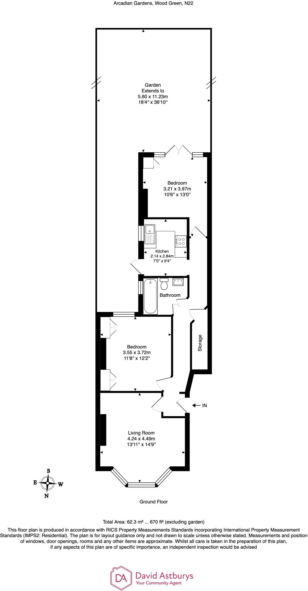 Arcadian Gardens, Wood Green N22 floorplan