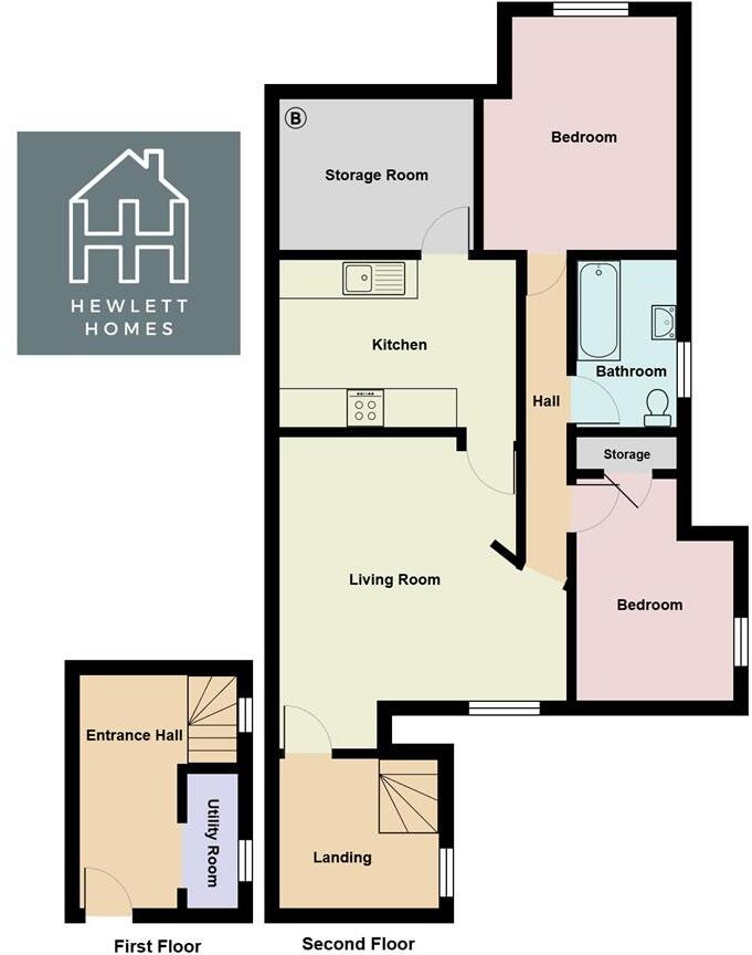 Gorgeous Two Bedroom, Two Storey Apartment Close to the Seafront floorplan