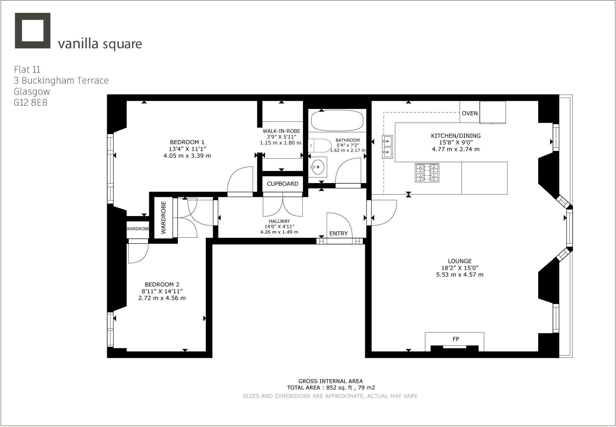 Buckingham Terrace, Botanics floorplan