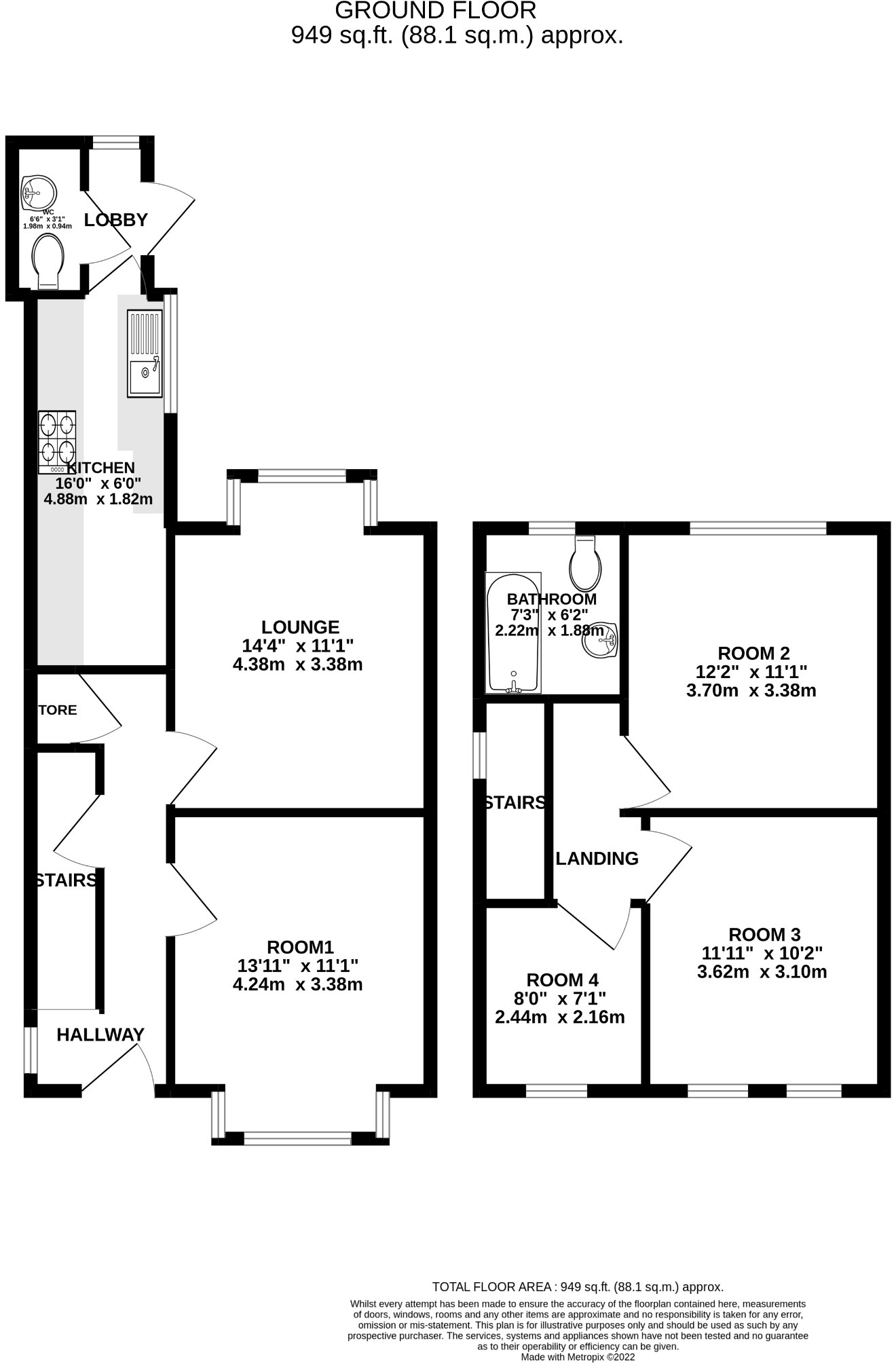 Available in SEPT  2027 - 4 Rooms in Bransford Road floorplan