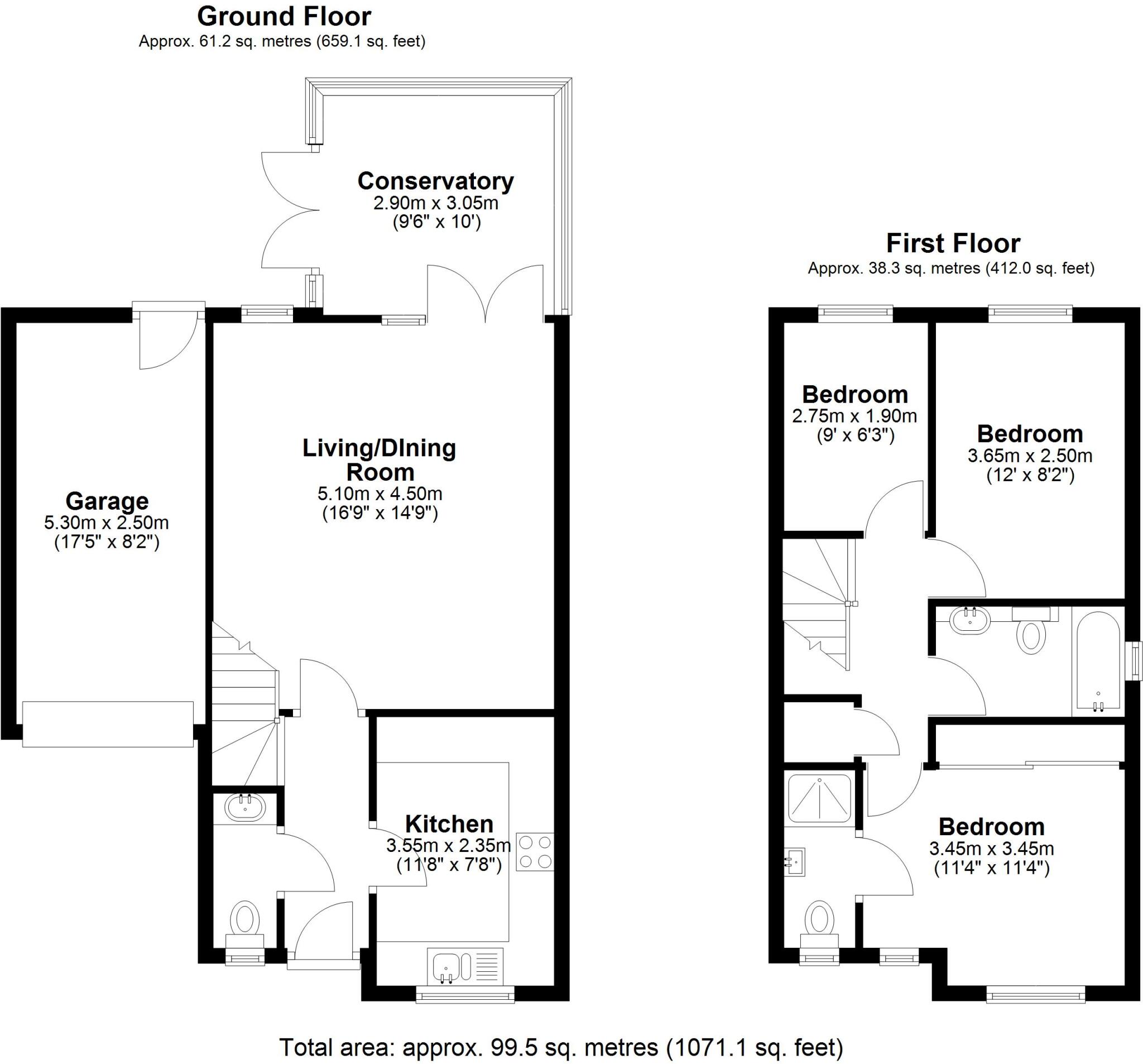Crown Rise, Chertsey, Surrey, KT16 floorplan
